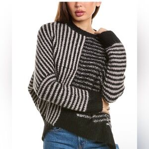 NWT AllSaints Women’s Selina Alpaca Jumper- Black/Pink, Size Large